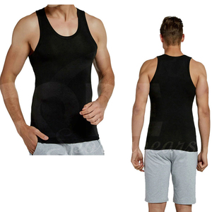 OEM-ropa informal para hombre, camisetas sin mangas personalizadas, el mejor precio, Color negro sólido - Product Image 2