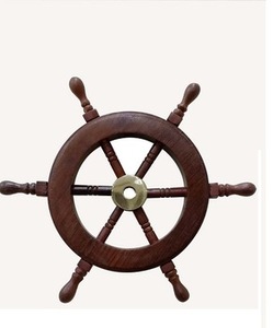 Style nautique 6 \ "roue de bateau en bois et laiton écologique poli décoration de la maison caisse cadeau modèle - Product Image 6