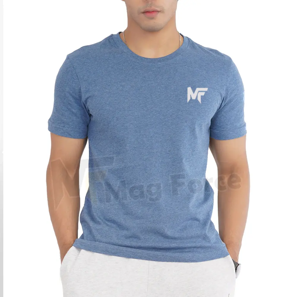 Wholesale Men's T-Shirt Round Neck Sky Blue Color Slim Fit Men's T Shirt Casual Wear Adult Men's T Shirts