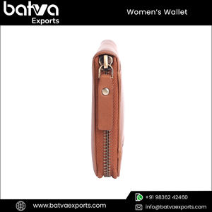 Best-seller Portefeuille porte-cartes en cuir véritable de style vintage pour femmes avec fermeture éclair longue conception de logo en PVC - Product Image 4