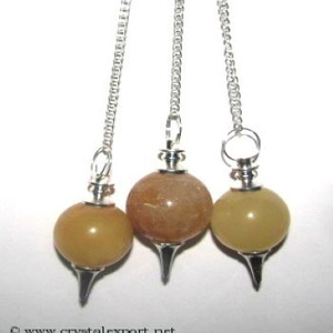 Proveedor de péndulos de bola de cuarzo dorado natural a la venta Péndulo de cristal de Chakra curativo Piedra preciosa Premium - Product Image 1