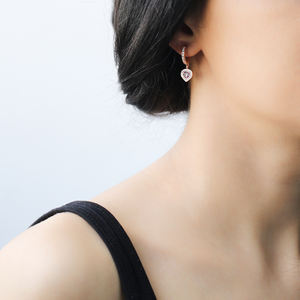 Boucles d'oreilles en forme de cœur rubis avec pierre de Zircon, bijoux en argent Sterling 925 faits à la main turcs, vente en gros - Product Image 2