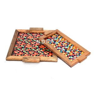 Plateaux de petit-déjeuner en bois avec poignées pour la maison hôtel cuisine restauration utilisé écologique restauration rapide plateaux de service petit déjeuner - Product Image 4