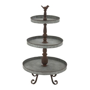 Galvanized 3 Tier Galvanized Tabletop Cake <b>Stand</b> Cup Cake <b>Display</b> <b>Stand</b> Bottom Four Legs Cake <b>Stand</b> <b>Table</b> <b>Top</b> - Product Image 1