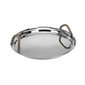 Plateau de service alimentaire en acier inoxydable avec poignée en corde, dessert couleur argent de première qualité à bas prix - Product Image 6