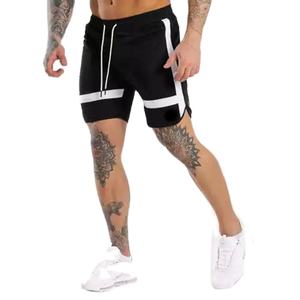 Pantalones cortos deportivos informales para hombre, tela de algodón transpirable de secado rápido, logotipo bordado personalizable, cintura media elástica de talla grande - Product Image 5