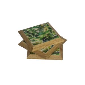 Imprimé En Bois Incrusté D'os Table Sous-verres - Product Image 1