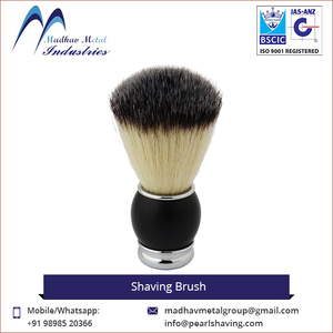 Pinceau à raser synthétique le plus populaire de la marque Pearl, avec manche métallique, pour salon et soin de la barbe, exportateur - Product Image 3