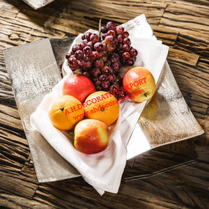 Bandeja para servir el desayuno de nuevo diseño para la decoración del hogar Plato para servir de forma cuadrada de plata fundida de aluminio Bandeja de mesa única - Product Image 5