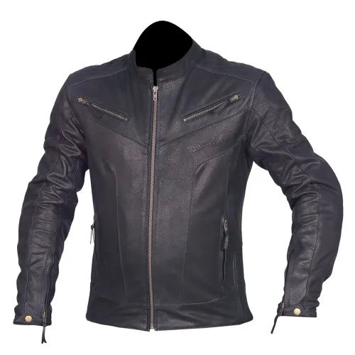 Veste en cuir discrète, en cuir de vache souple