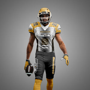 Camiseta elástica de fútbol americano para adultos OEM, aparejos de alta calidad, sarga personalizada, equipos de clubes, uniforme corto, 100% poliéster, personalizado - Product Image 2