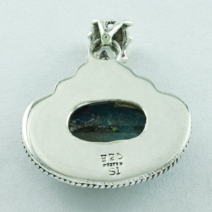 Directo del proveedor de la India, colgante de piedra turquesa de estilo étnico de Plata de Ley 925, dijes finos para mujeres y niños - Product Image 4