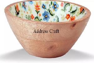 Nuevo producto de estilo americano, cuenco de madera de la mejor calidad, pegatina decorativa esmaltada, cuenco para servir, juego de vajilla para restaurante de Hotel en casa - Product Image 5