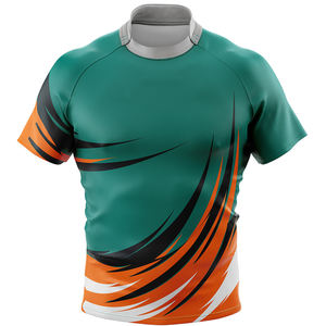 Camiseta de rugby personalizada, ropa deportiva transpirable con estampado de rayas de manga corta, conjunto de uniforme sublimado de tamaño adulto - Product Image 5
