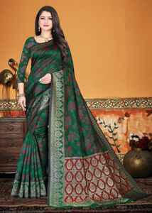 Miroir Travail Saree Fleur Conception Doux Soie Tissu Impression Numérique Marron Couleur Sari avec Blouse Inde Ethnique Vêtement Ethnique - Product Image 2