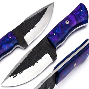 Couteau de chasse en acier à haute teneur en carbone, avec lame en résine forgé à la main de 8 pouces, couteaux Sm manche de feuille (smk1441) plat Grand 5mm - Product Image 2