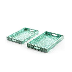 Juego de 2 bandejas de madera para servir alimentos, calidad superior, forma y tamaño personalizados, bandeja para servir té y café en la India - Product Image 2