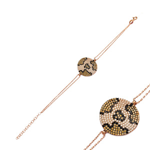 Leopard Stone Design <b>Bracelet</b> Leopard <b>Silver</b> <b>Sterling</b> <b>Bracelet</b> Design Wholesale 925 <b>Sterling</b> <b>Silver</b> Round Shape <b>Bracelet</b> - Product Image 1