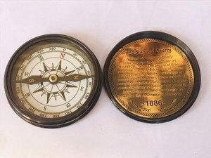 <b>Antique</b> Brass Statue of Liberty <b>Compass</b> with Poem Engraving Vintage Nautical Marine Pocket <b>Compass</b> Travel Gift Collectible Decor - Product Image 3