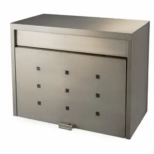 Titan Grey Outdoor Jumbo Mailbox Modern Design Bronze Grey Steel Made High Capacity Weatherproof Office Mailbox Home Mailbox