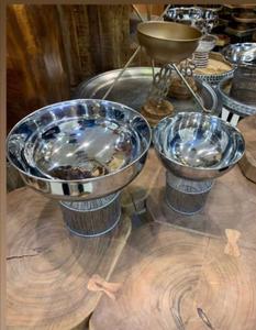 Tazón de servicio de acabado de plata para cocina, vajilla para Hotel y restaurante, tazón de frutas, plato de Metal de diseño moderno - Product Image 6