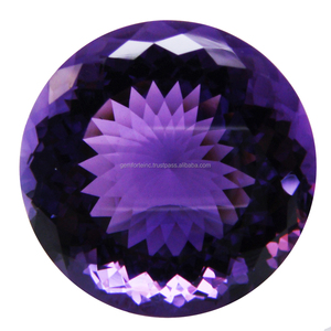 Exportación de grado 100% amatista púrpura natural forma redonda piedras preciosas curativas sueltas en corte facetado piedras de tamaño personalizado OEM - Product Image 1