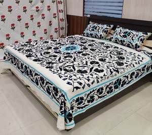 Venta al por Mayor turco estilo indio bohemio tapiz colcha con funda de almohada Suzani bordado colcha Hippie equipado sábana - Product Image 1