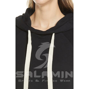 Nouveauté Automne-Hiver : Sweat à Capuche Oversize à Manches Longues en Polaire Lavée à Carreaux avec Logo Personnalisé pour Femme - Product Image 3