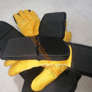 Bite Master ถุงมือหนัง,ป้องกันการกัดทนเป็นพิเศษสีดำป้องกันคนงานถุงมือตรงกุญแจมือโลโก้ที่กำหนดเอง PK - Product Image 1