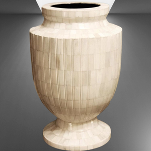 กระถางดอกไม้ฝังกระดูกรูปทรงกลมสีขาวกระถางต้นไม้สำหรับตกแต่งบ้านโรงแรมร้านอาหาร - Product Image 2