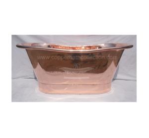 Bañera independiente de cobre brillante antiguo de diseñador moderno, función de remojo de Hotel de estilo Bateau Victoriano de clase alta - Product Image 1