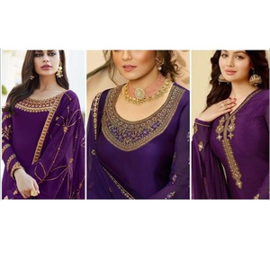 AJM TRADE HOUSE Kameez Shalwar ชุดเดรส3ชิ้น,ชุดปากีสถานสำหรับผู้หญิงฤดูร้อนและฤดูหนาวน่าตื่นตาตื่นใจ - Product Image 3