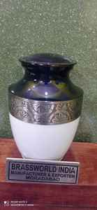 Suministros de cremación para adultos, urna funeraria de latón marrón, CLOUDED - Product Image 6