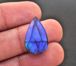 Cabochon en Labradorite druse, pierre précieuse naturelle multi-flash, 1 pièce, pour collier - Product Image 6