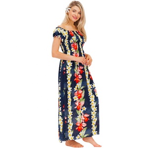 <span class=keywords><strong>Vestido</strong></span> Maxi de Moda <span class=keywords><strong>para</strong></span> <span class=keywords><strong>Mujer</strong></span>, con Hombros Descubiertos, Estampado Floral <span class=keywords><strong>Hawaiano</strong></span>, de Rayón, Informal, <span class=keywords><strong>para</strong></span> Verano, Playa y Vacaciones - Product Image 3