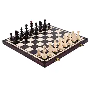 Jolis jeux d'échecs en bois faits à la main, échiquier pliant en bois avec jeu de pattes et serrure