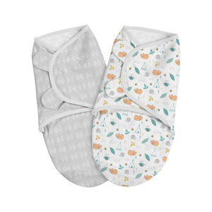 Bon ensemble enveloppes en mousseline de coton biologique respirant pour bébé couverture d'emmaillotage en tricot imprimé pour bébé pour cadeau disponible au prix d'usine - Product Image 1