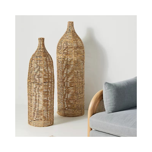 Jarrón Decorativo de Paja de Mar Ecológico, Tejido a Mano, Proveedor de Vietnam, Alta Calidad - Product Image 1