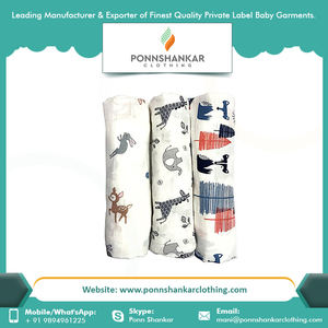 Couvertures d'emmaillotage en coton biologique 100% certifiées CPSC au prix de gros couverture personnalisée double couche en mousseline avec logo privé - Product Image 4