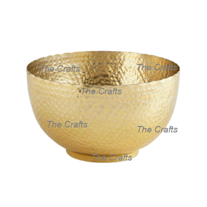 Bol de service martelé couleur or en laiton avec forme ronde meilleure vente bol de service alimentaire profond décoratif - Product Image 1