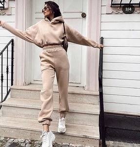 Survêtement de Jogging à capuche pour femme, ensemble de 2 pièces de haute qualité, personnalisé, chaud, hiver, - Product Image 1