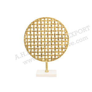 Escultura decorativa de Mesa para el hogar en Base de mármol Oficina Escritorio Diseño de lujo Adornos de metal Figura Escultura redonda de aluminio - Product Image 5