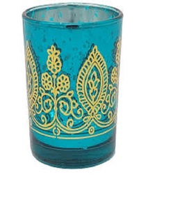 Table Mounted Hanging Mosaic Glass <b>Tealight</b> Votive Candle <b>Holder</b> with Metal Frame Diwali Decorations Items for Home and Diwali - Product Image 1