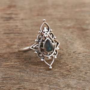 Anillo de Labradorita Natural, Joyería de Plata de Ley 925 con Piedras Preciosas, Diseño Clásico Más Vendido, Nueva Llegada - Product Image 1