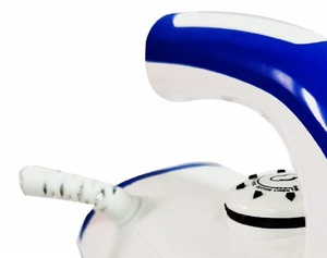 REVE เตารีดแห้ง1000W ดีไซน์หรูหราเตารีดไอน้ำสีฟ้าสำหรับใช้ในครัวเรือนแผ่นความร้อนเซรามิกรับประกัน1ปีสาย1.5เมตร - Product Image 2