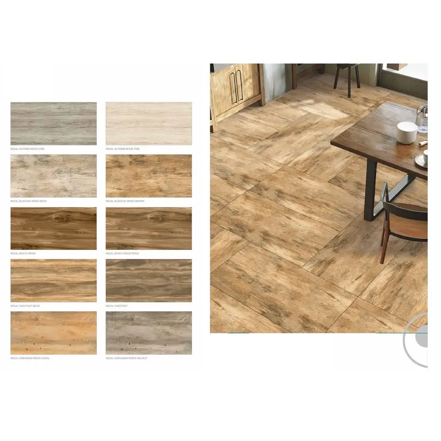 Different types of wood design non-slip ceramic floor tiles for house and office 600x1200mm