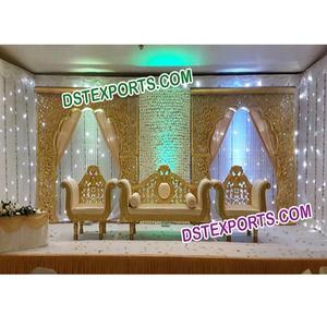 South Indianงานแต่งงานฉากหลังเวทีเส้นใยฉากหลังแผงโซฟาชุดSouthตกแต่งสไตล์งานแต่งงานสไตล์ - Product Image 1