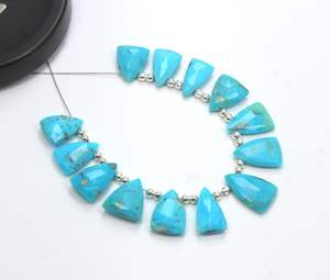 Haute Qualité Naturel Arizona Turquoise Facettes Trillion Forme Perles En Vrac Pierre Pierres Précieuses pour La Fabrication De Bijoux - Product Image 4