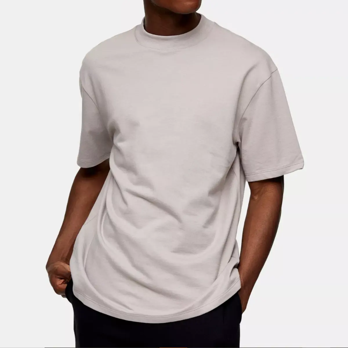 Camisetas blancas de cuello redondo para hombre, camisa de gran