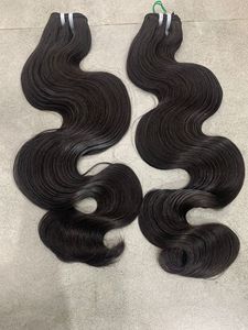 Extensions de cheveux Remy vietnamiens, lots de cheveux humains ondulés Ocean Wavy, trame machine, couleur teinte - Product Image 5